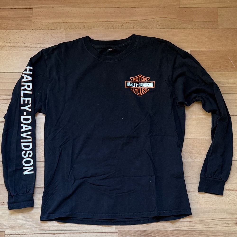 Harley-Davidson Black Long Sleeve Tee with Logo Los Angeles